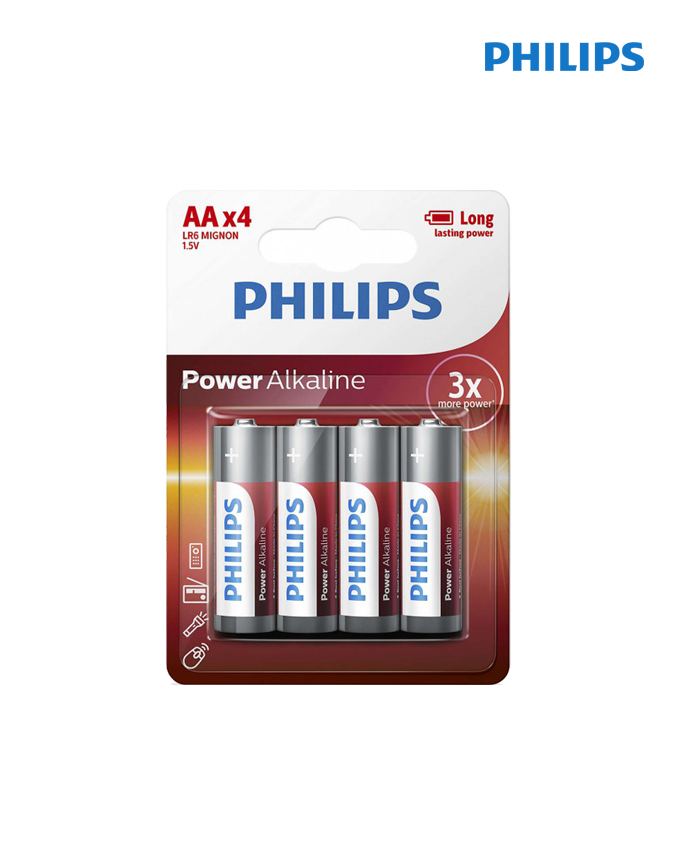 Philips Power Alkaline Battery AAx4 - LR6P4B/10